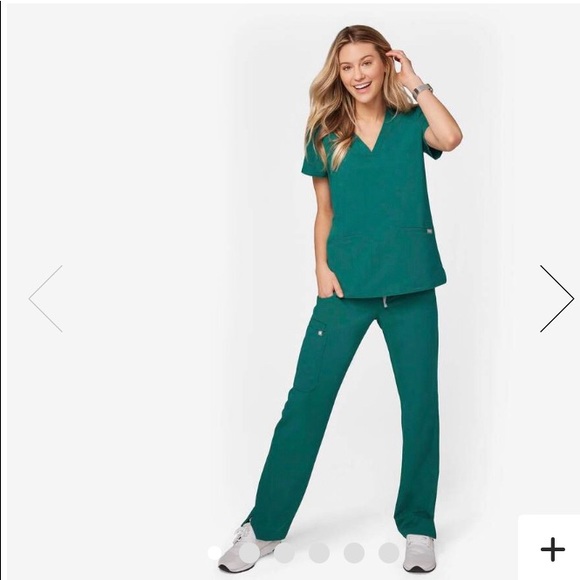 Figs Hunter Green Kade Cargo Scrub 